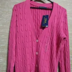 【新品】Polo Ralph Lauren 　カーディガン Lサイズ ピンク