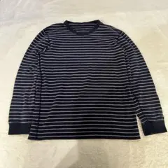 UNIQLO ユニクロ 紺×灰 ボーダー 長袖 Tシャツ ロンT Mサイズ 美品