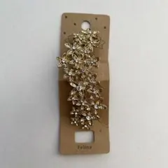 バレッタ ヘアアクセ ヘアクリップ ヘアピン 髪飾り ゴールド 花 フラワー