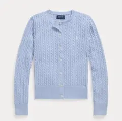 【美品】 150cm Ralph Lauren ケーブル カーディガン ブルー