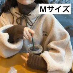 ☆韓国☆裏起毛☆ボア☆モコモコ☆オーバーサイズ☆パーカー☆オフホワイト　M