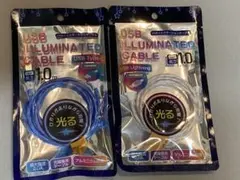 【匿名配送】光る USB Lightning/Type-C 充電ケーブル 1m