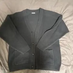 GU ダークグレー ニットカーディガン