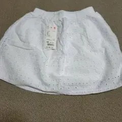 【新品】ユニクロ　キッズ　ホワイト レーススカート 120