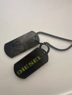2点セット】DIESELネックレス ブレイブマン ドッグタグ＆フレーム 