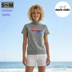 marie claire(マリクレール)タートルネックロゴTシャツ (S-M)のサムネイル