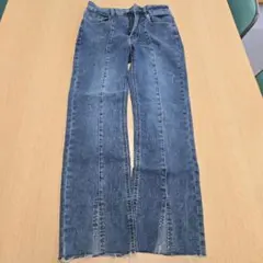 SHEIN DAZY センターシーム フロントスリット フレアデニムパンツ S