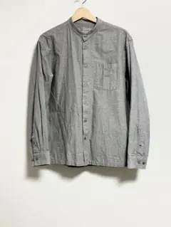 無印良品 MUJI 長袖 スタンドカラーシャツ グレーM