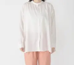 【美品】studioCLIP Aライン シャツ 白 F ゆったり 体型カバー