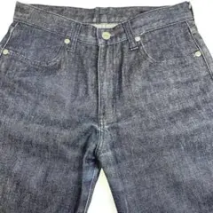 レディース UNIQLO ダークブルー ストレートデニム 美シルエット