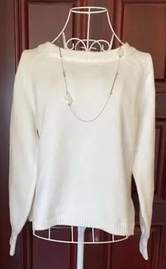 [新品] COMME CA ISM～ホワイト ニットセーター 9号＆ネックレス
