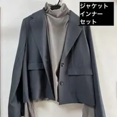 セット　TK　ジャケット　L　＋　サテン　タートルネックカットソー