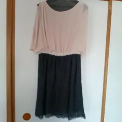 パーティードレス ピンクと黒 レース