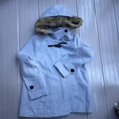 Lindsay ファー付き水色コート　140