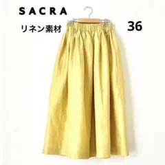 ✨SACRAサクラ　リネンカールマイヤースカート　ロング 36のサムネイル