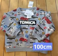 冬物Sale 新品　TOMICA 車両プリント 裏起毛トレーナー　100cm