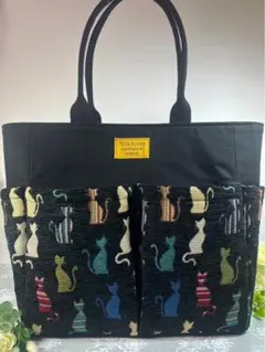 ポケットいっぱいトートバッグL【もこもこ猫ちゃん】