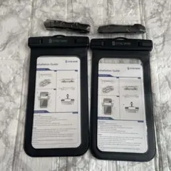スマホ 防水ケース 海 防水 水中ケース　ブラック　安全防水　2点