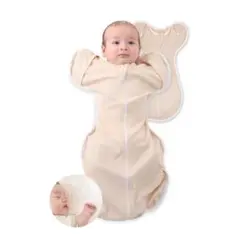 未使用　おくるみ　手が出せる　ベージュ　新生児