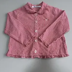 familiar ギンガムチェック 長袖シャツ 100cm