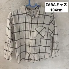 【美品】ZARA チェック柄長袖シャツ 3-4歳