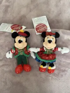 ディズニー クリスマス 2025 ミッキー ミニー ぬいぐるみバッジ