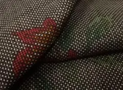 【泥染 本場大島紬】 5マルキ一元 反物 着尺 唐草 長さ 巾37.5 湯通し済