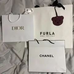 DIOR CHANEL FURLA ショップ袋 3枚セット