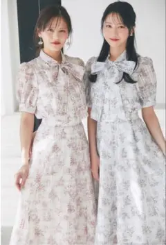 髙松瞳着用 トッコクローゼット シアーチェック×フラワープリントフレアスカート