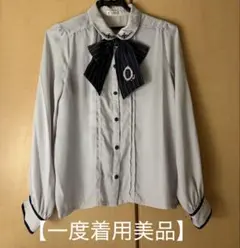 【一度着用美品】axes femme ローズカメオ風刺繍リボンBL ブルー M