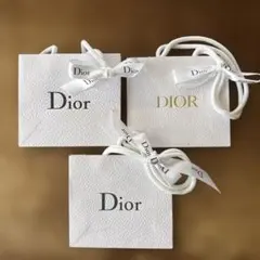 Dior ショップ袋 3点セット ホワイト リボン付き
