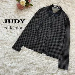【JUDY】ジュディ　ブラック×グレーダイヤモンドパターン 長袖シャツのサムネイル