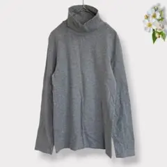 【ユニクロ】　タートルネック　カットソー　【XL】　グレー　ストレッチ　インナー