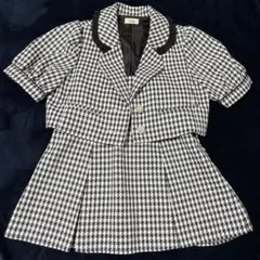 evelyn セットアップ　ギンガムチェック　フリル