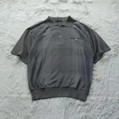 Vintage ポロシャツ 半袖 チェック柄 グレー L スポーツ ゴルフ