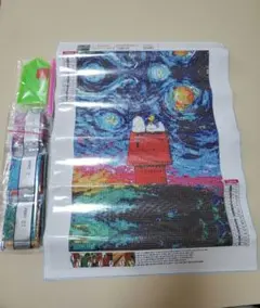 ダイヤモンドアートキット スヌーピー 30x40cm