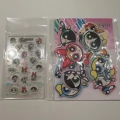 パワーパフガールズ　ぷっくりシール　アクリルパーツ