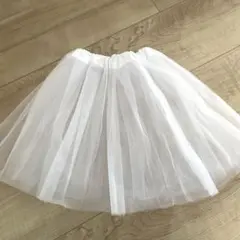 キッズパニエ 衣装 チュチュ 子供用 チュール フリル 発表会 白ドレス