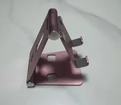 折りたたみ式　アルミスマホスタンド ピンク