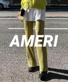 【美品】Ameri COLOR SCHEME RIB KNIT PANTS