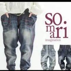 ソマリ イミジネーション デニム パンツ ライトウォッシュブルー 赤ステッチ