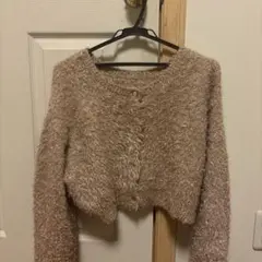 ラメ入り シャギーニット カーディガン