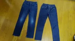 UNIQLO140cm デニムパンツ 濃紺 薄紺