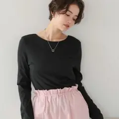 titivate バックUネックロングスリーブカットソー ブラック