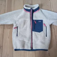 キッズ☆130-140☆Patagonia フリースジャケット☆クリーム