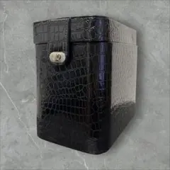 メイクボックス 化粧BOX ブラック クロコダイル