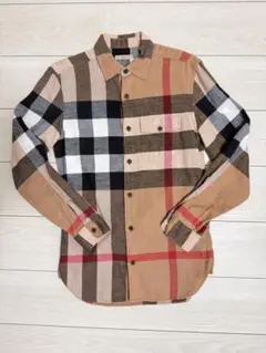 穴*王様 Burberry チェック柄コットンシャツ XSサイズ
