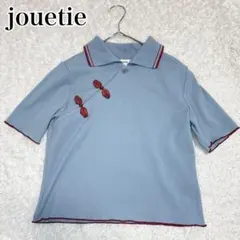 jouetie ジュエティ　ポロ　シャツ　ブラウス　ブルー チャイナ レーヨンのサムネイル