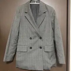 GU ダブルブレストジャケット チェック柄