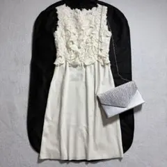 高級✨EPOCA/原生花卉蕾絲拼接針織洋裝/及膝/38